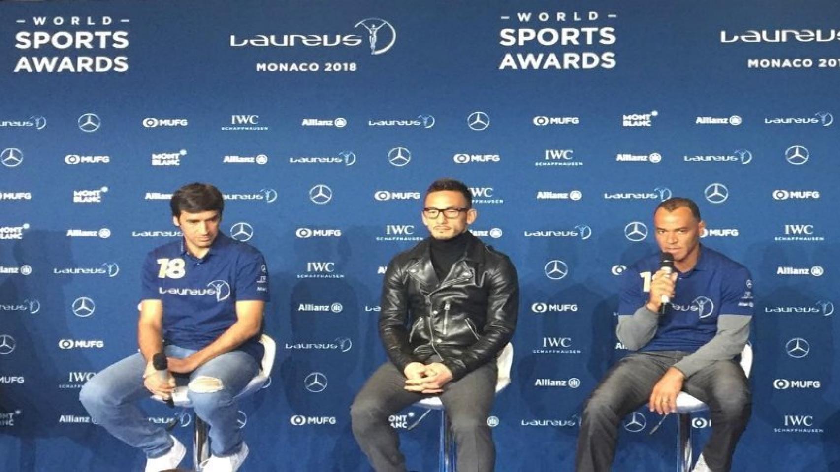 Raúl, Nakata y Cafú en un acto de los Premios Laureus. Foto: Twitter (@LaureusSport)