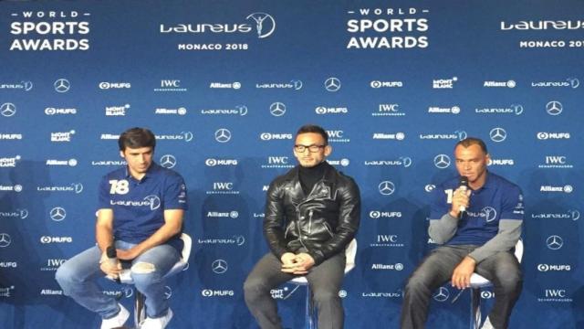 Raúl, Nakata y Cafú en un acto de los Premios Laureus. Foto: Twitter (@LaureusSport)