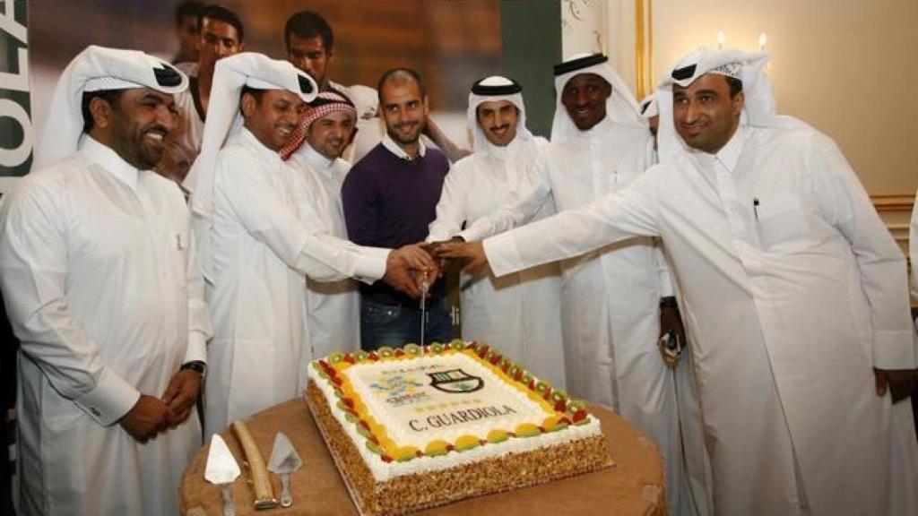Guardiola, en una celebración en Qatar.