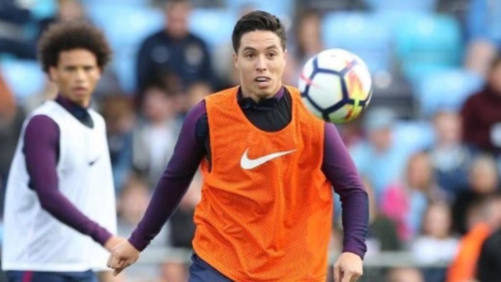 Nasri durante un entrenamiento del City. Foto: Instagram (@samnasri8).