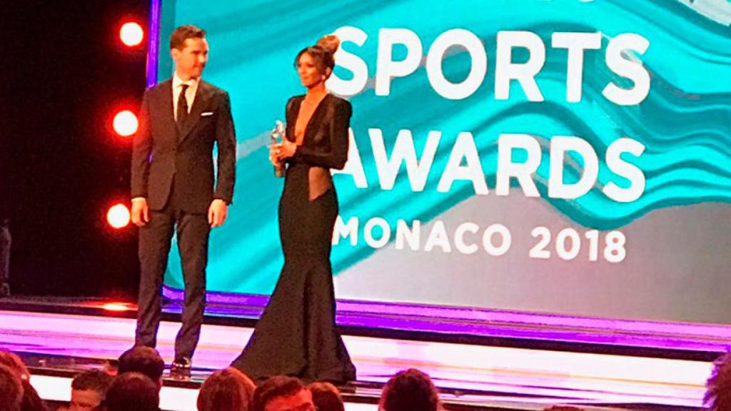 Kate Abdo, en los premio Laureus Foto: Twitter (@dockydockrat)