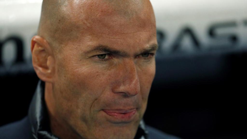 Zidane durante el partido ante el Espanyol.