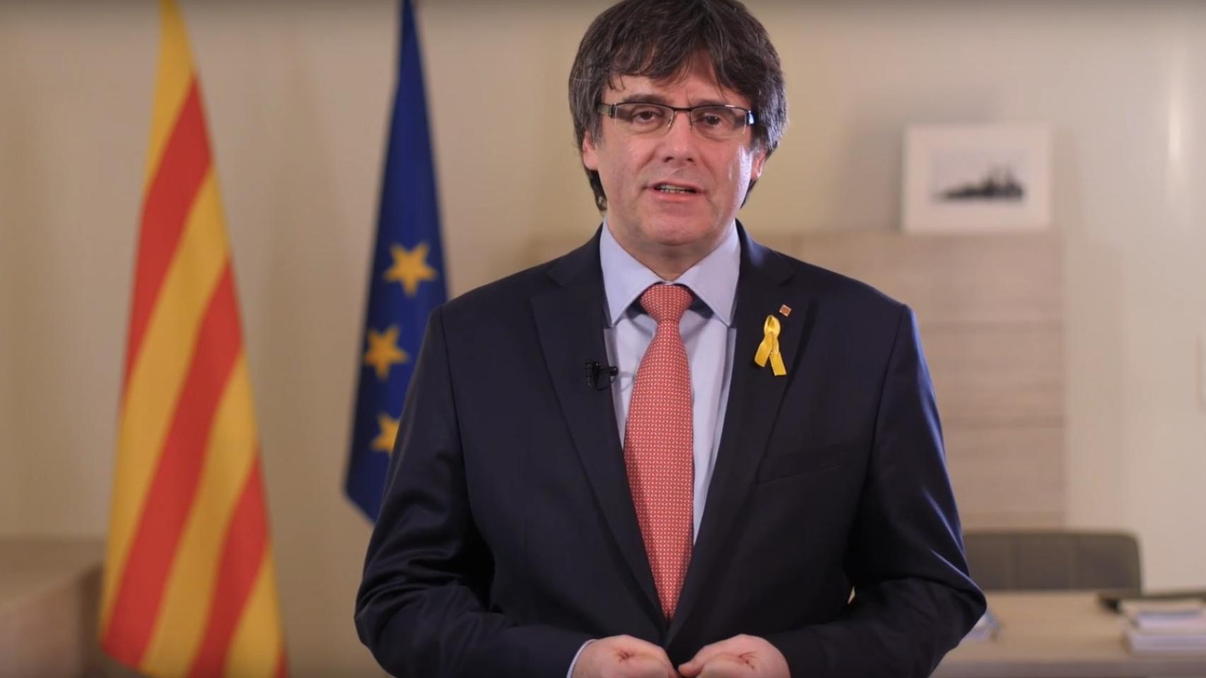 Carles Puigdemont en un momento de su intervención.