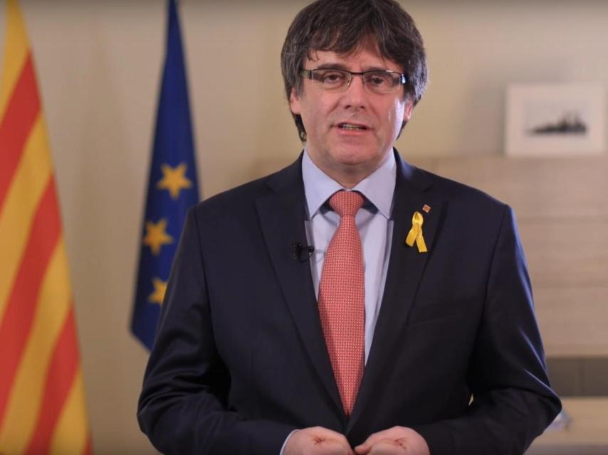 Carles Puigdemont en un momento de su intervención.