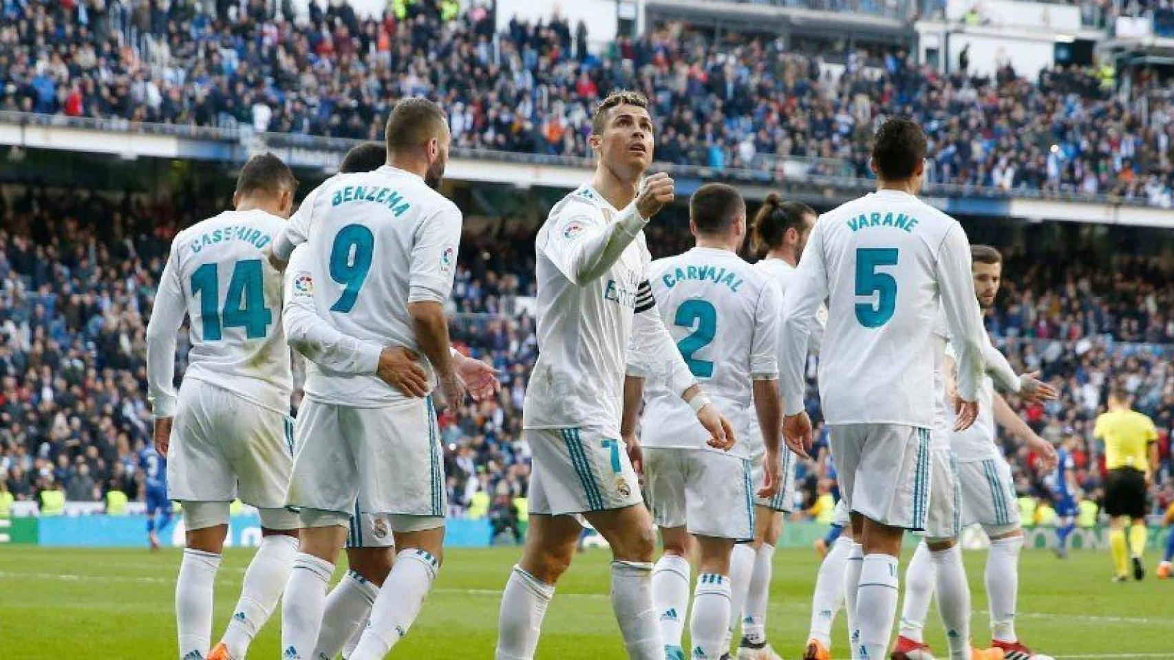 Cristiano celebra su gol al Alavés