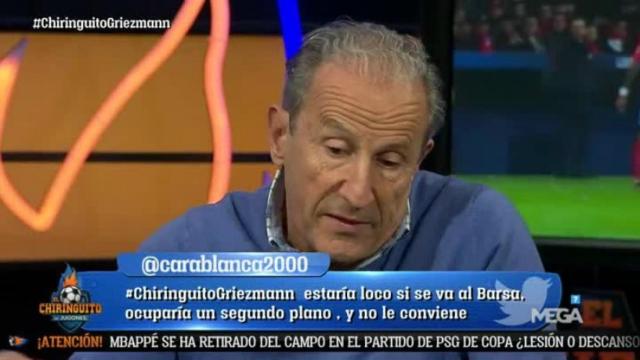 Petón en El Chiringuito. Foto: Twitter (@elchiringuitotv)