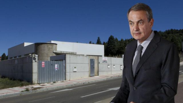 Montaje de José Luis Rodríguez Zapatero junto a su casa.