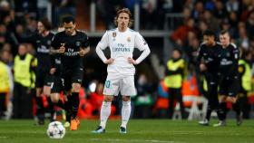 Luka Modric en la ida de octavos de Champions ante el PSG.