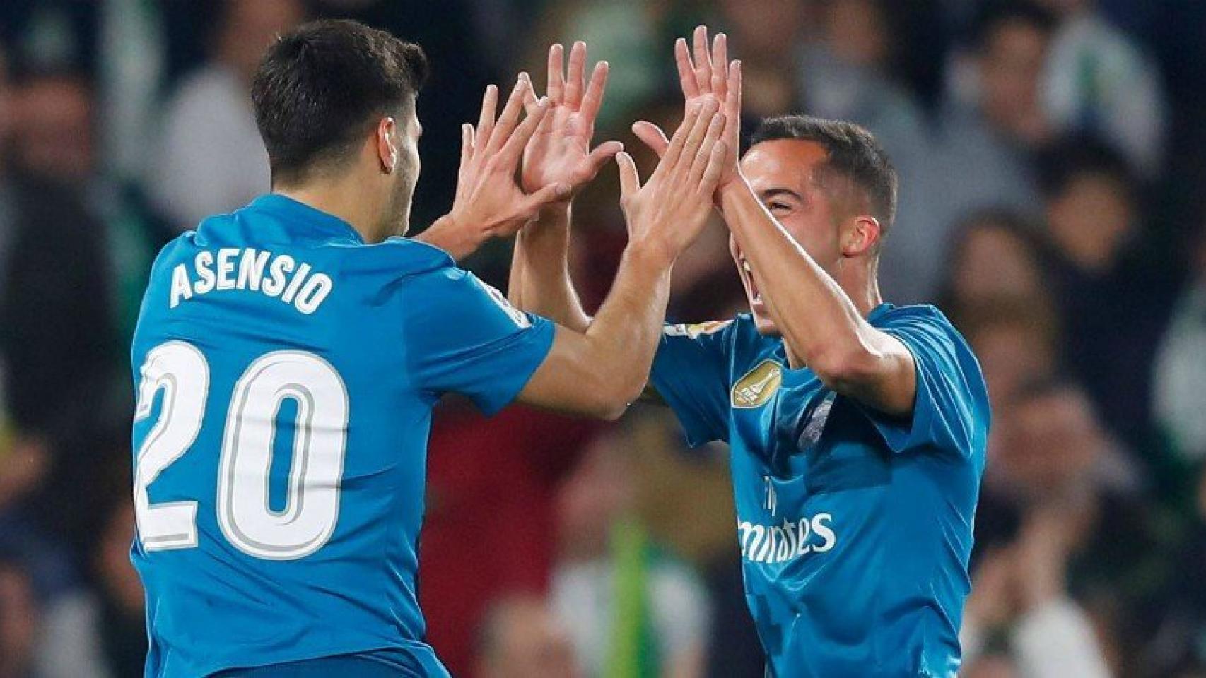 Celebración de Asensio y Lucas Vázquez