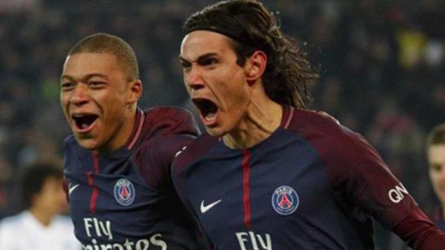 Mbappé y Cavani. Foto Instagram (@psg)