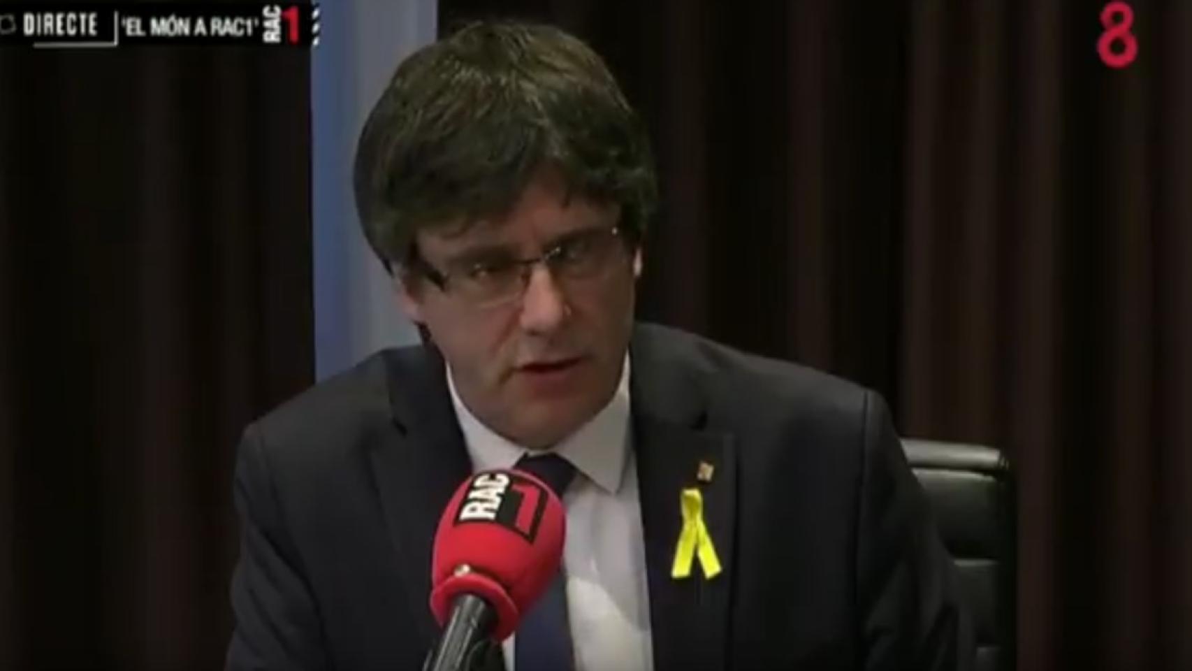 Puigdemont durante la entrevista.