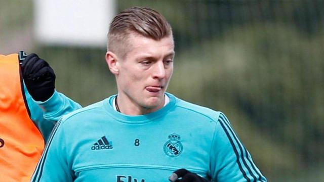 Kroos, en el entrenamiento del Real Madrid