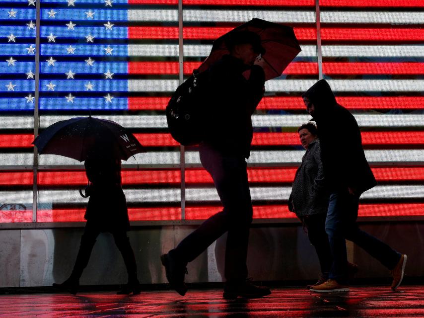 Gente paseando por Times Square, en Nueva York.