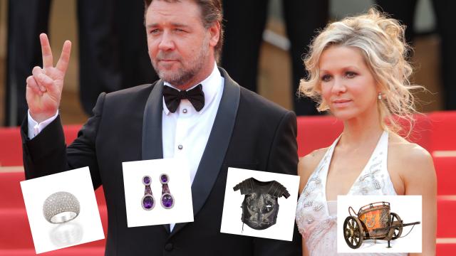 Russell Crowe y su mujer.