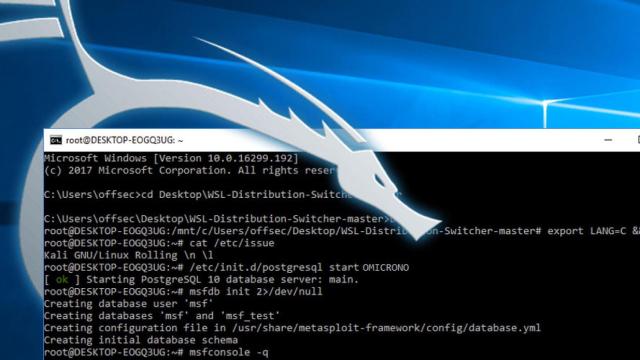 kali linux windows subsistema de windows para linux wsl