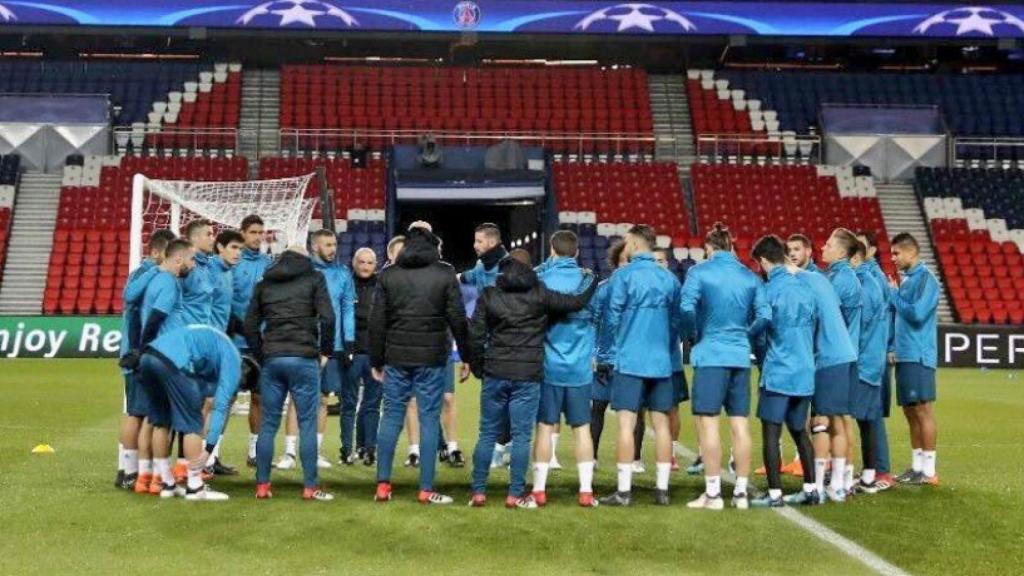 El Real Madrid se conjura en el Parque de los Príncipes. Foto Twitter (@SergioRamos)