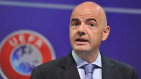 Infantino en rueda de prensa. Foto: uefa.com