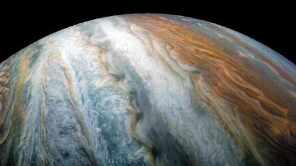 La superficie de Júpiter. Fotografía tomada desde la nave Juno.