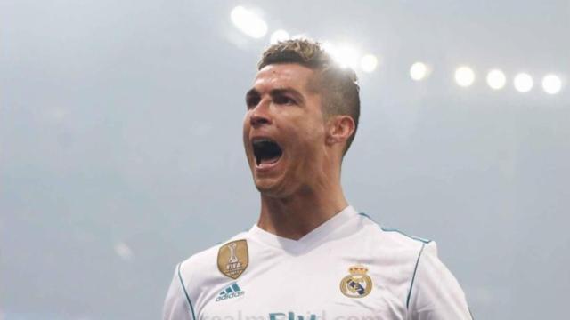 Cristiano Ronaldo celebra su gol en el Parque de los Príncipes