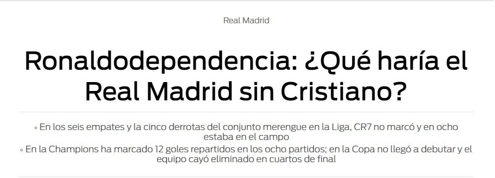 Ridículo de Sport: ahora habla de 'Ronaldodependencia'