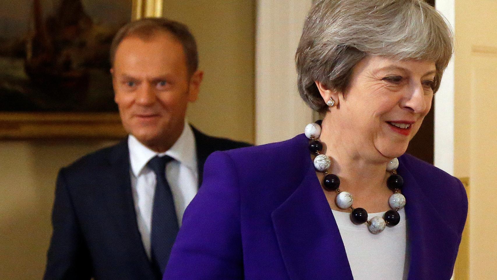 Tusk y May, durante la reunión que mantuvieron la semana pasada en Londres