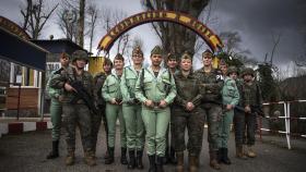 Varias de las mujeres legionarias que prestan sus servicios en el acuartelamiento de Montejaque (Málaga).