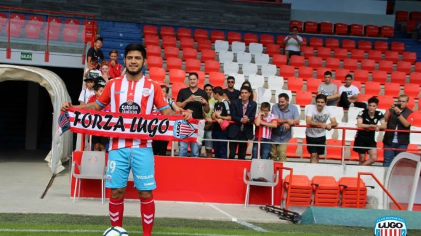 Sergio Díaz, en su presentación con el Lugo. Foto: cdlugo.com