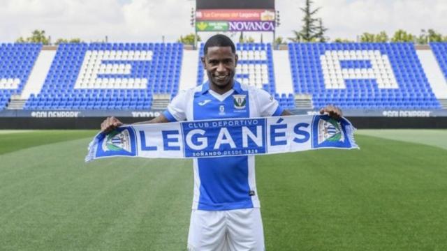 Beauvue en su presentación con el Leganés. Foto: deportivoleganes.com