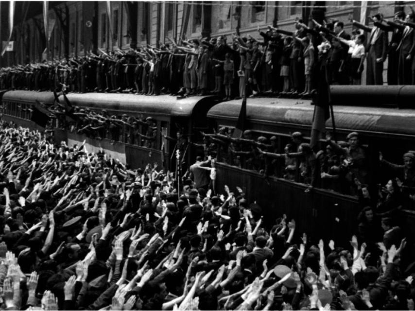 Los voluntarios de la División Azul, uno de los días de partida.