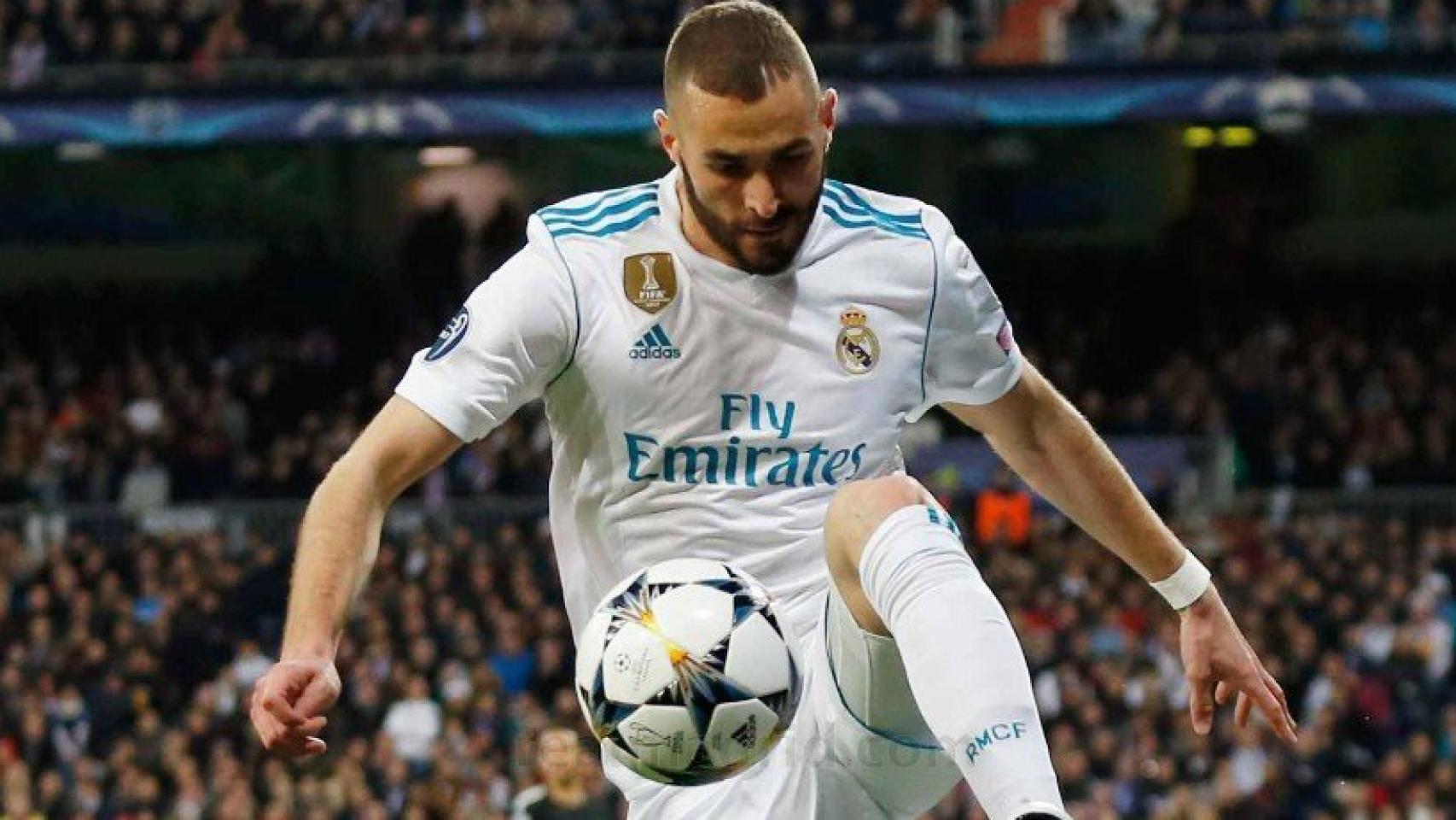 Benzema, en el partido contra el PSG