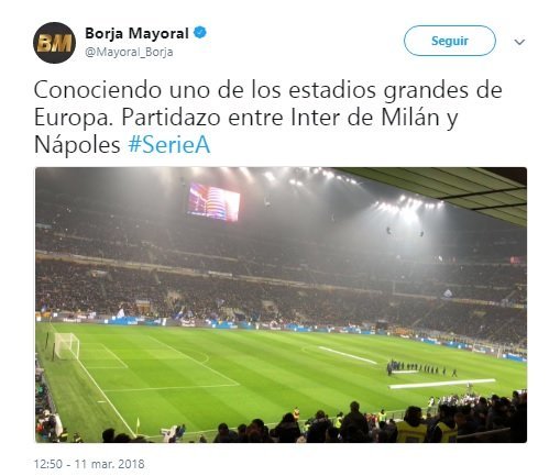 Mayoral desata los rumores tras acudir al Inter - Nápoles