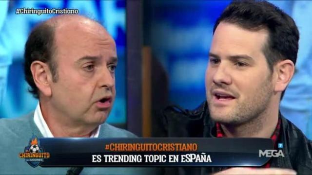 Juanma Rodríguez y Quim Doménech en El Chiringuito. Foto: Twitter (@elchiringuitotv)