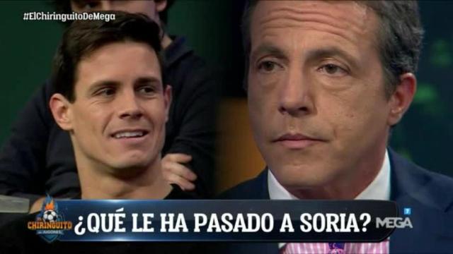 Edu Aguirre y Cristóbal Soria en El Chiringuito. Foto: Twitter (@elchiringuitotv)