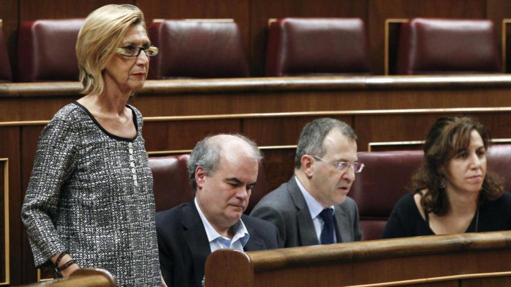 Rosa Diez junto a Gorriarán, Anchuelo y Lozano, en el Congreso./