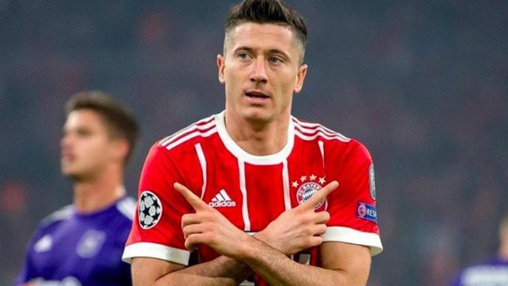 Lewandowski celebra un gol. Foto Instagram (@_rl9)