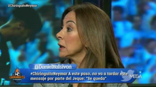 Carme Barceló en El Chiringuito. Foto: Twitter (@elchiringuitotv)