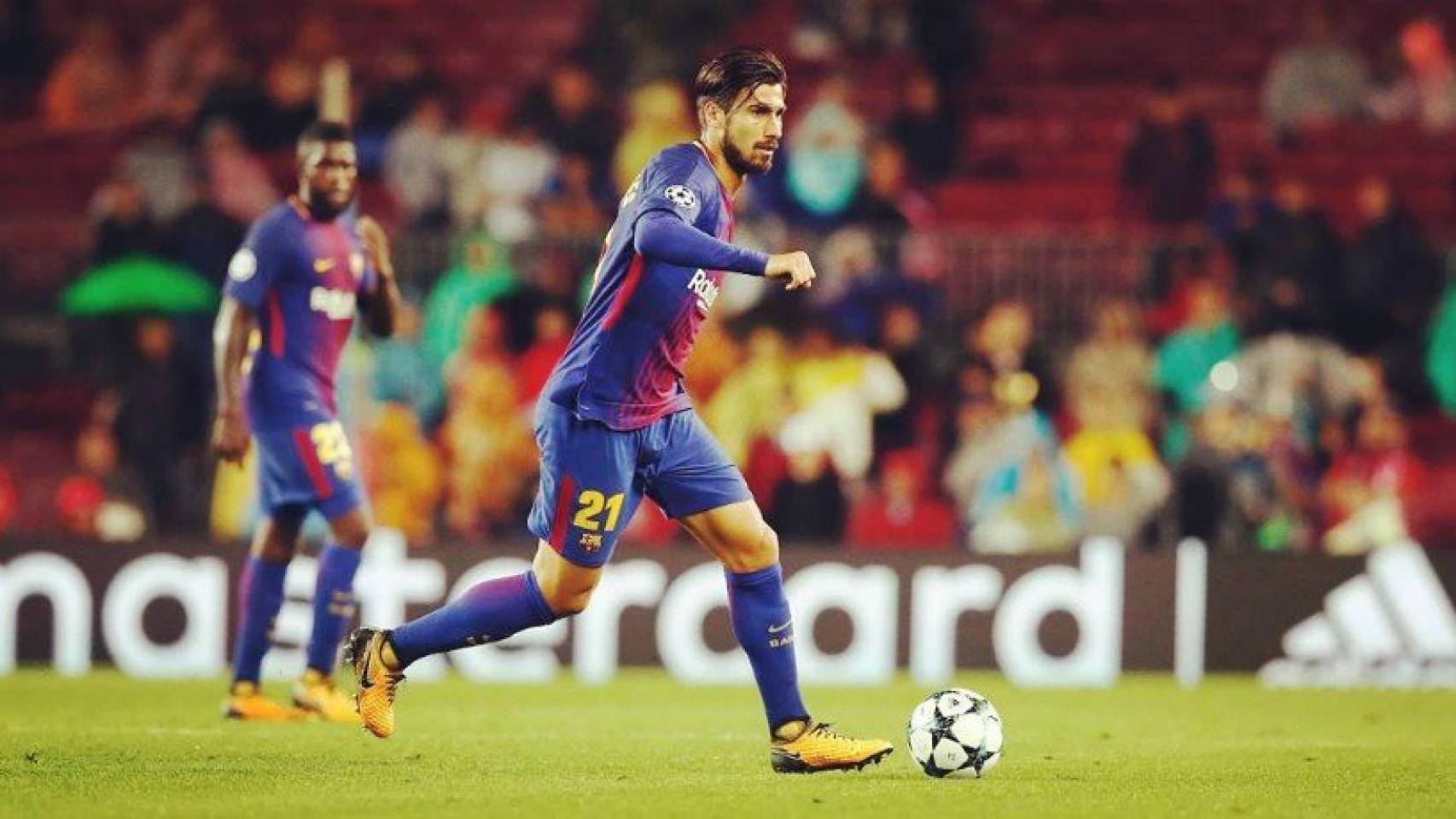 André Gomes en un partido con el Barça. Foto: Twitter (@aftgomes)