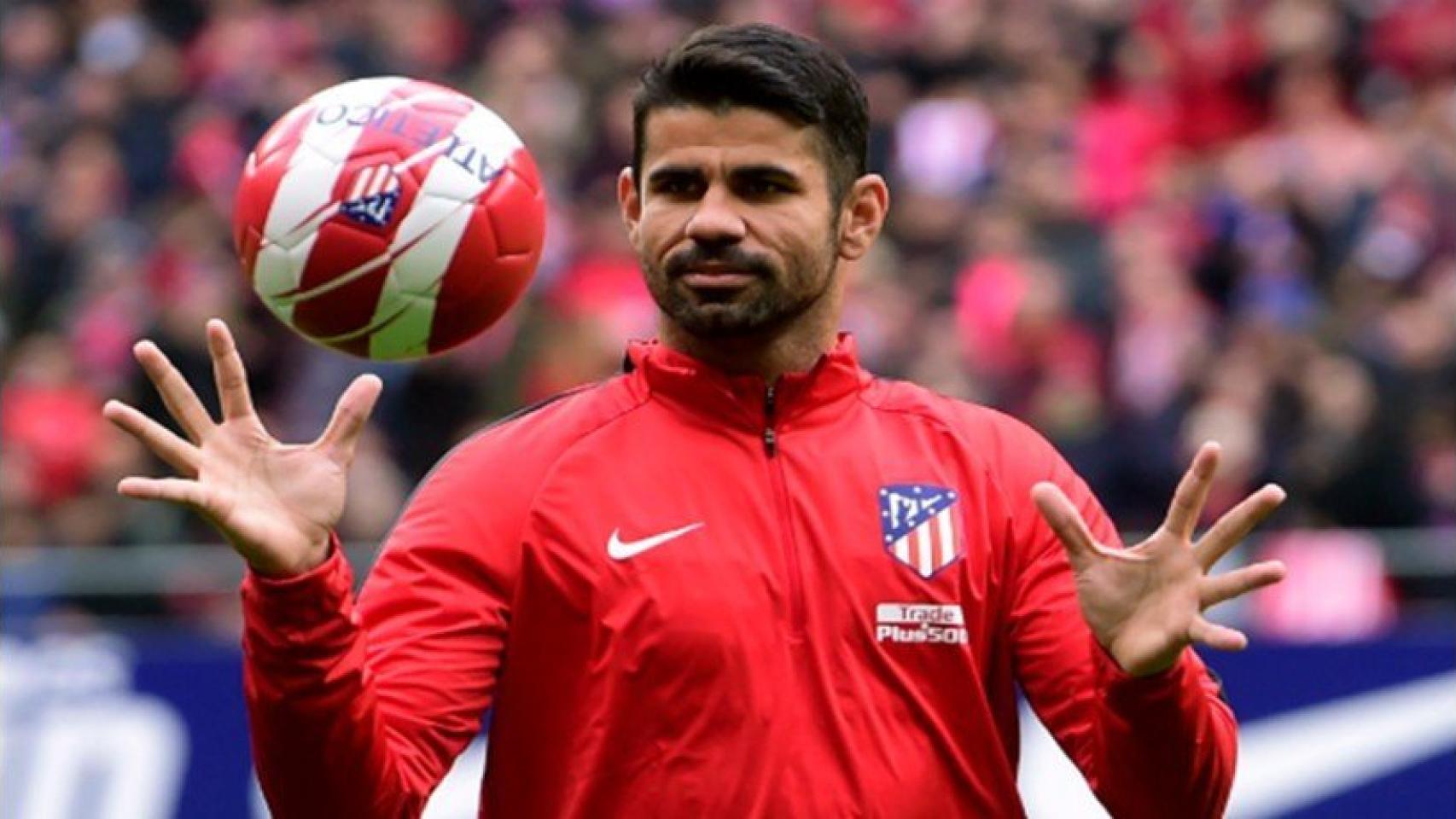 Diego Costa en un entrenamiento con el Atlético de Madrid. Foto: Twitter (@EuropaLeague)