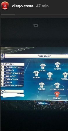 Diego Costa la lía con un feo gesto hacia Conte: borra al italiano de la alineación del Chelsea