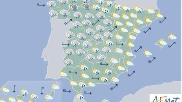 La predicción del tiempo a 15/03/2018