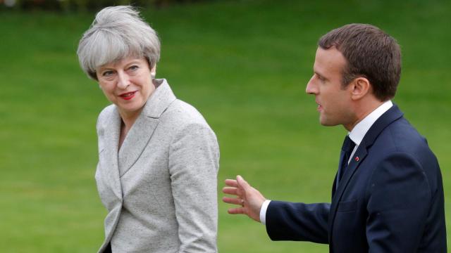 May y Macron en una imagen de archivo