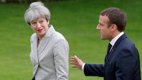 May y Macron en una imagen de archivo