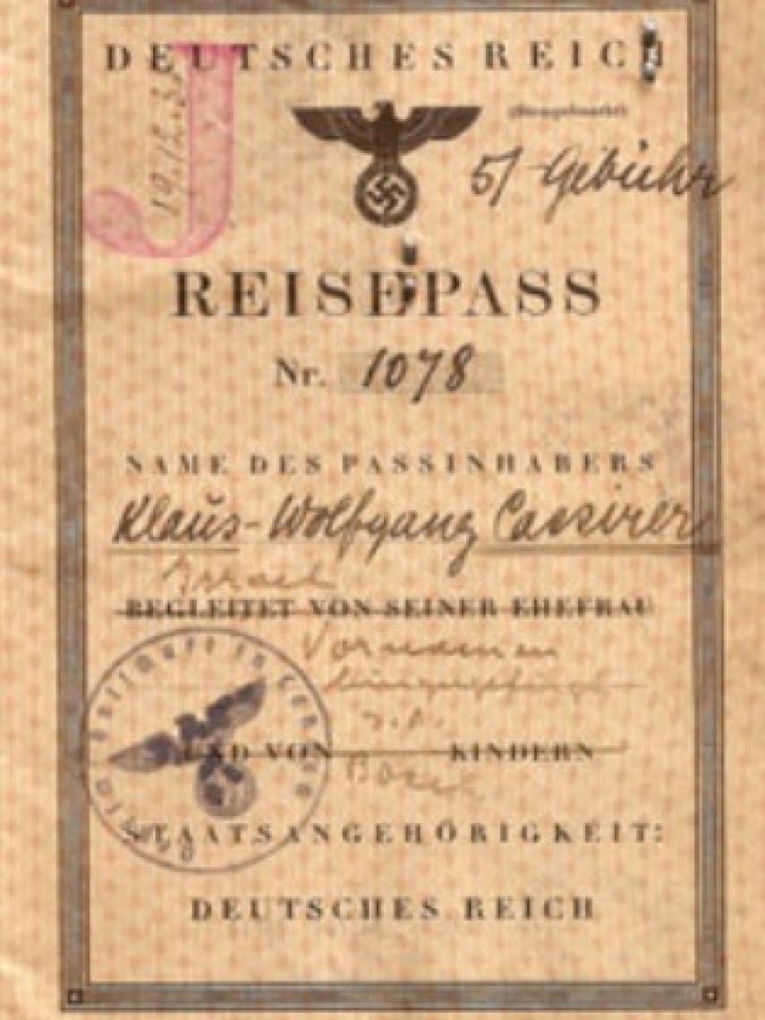 El pasaporte de Klaus Cassirer.