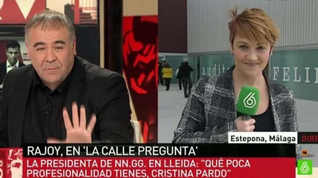 Antonio García Ferreras y Cristina durante el programa.