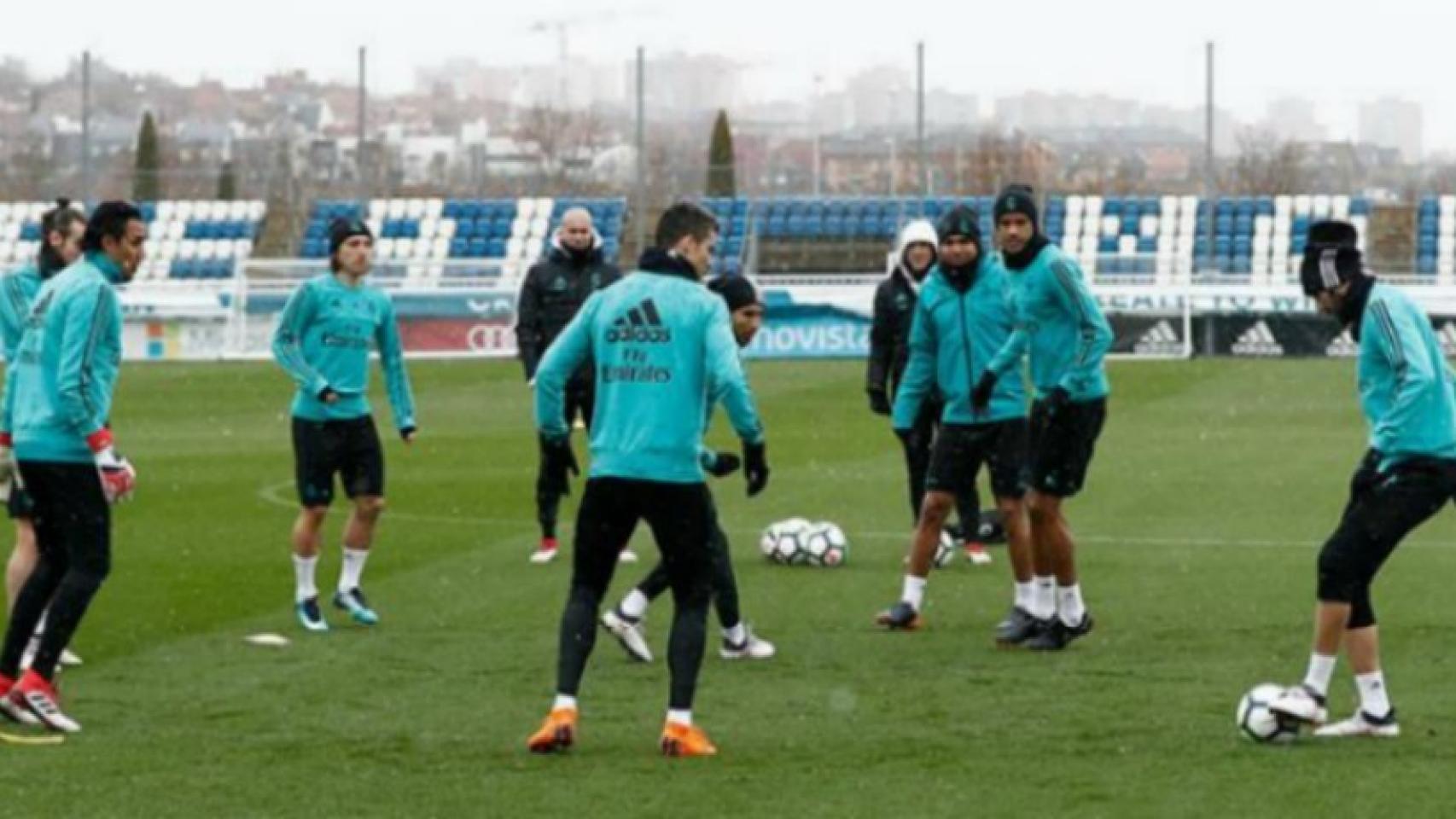 Entrenamiento del Real Madrid previo al partido ante el Girona.