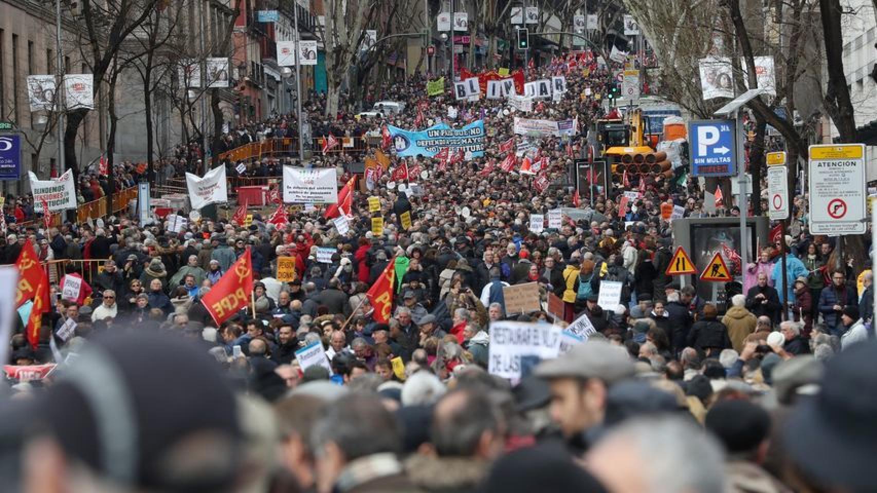 Una movilización de jubilados en Madrid.