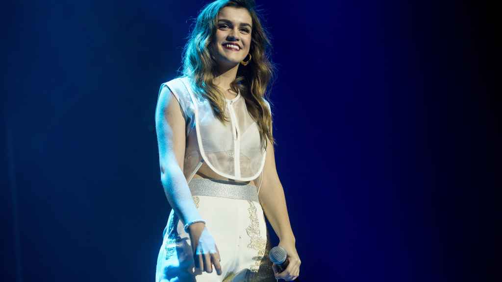 Amaia Romero durante el concierto en Madrid.