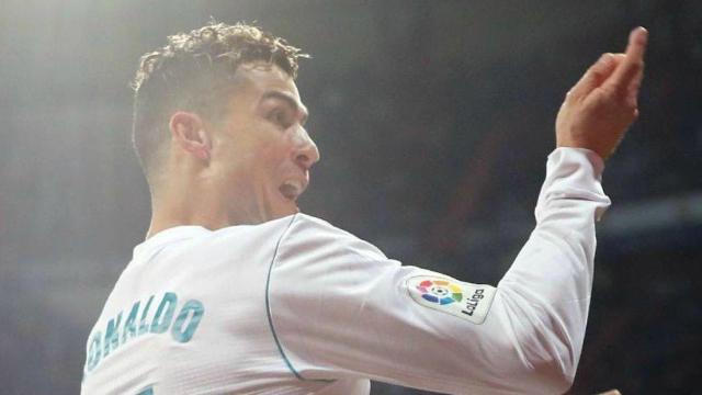 Cristiano celebra un gol con el Real Madrid