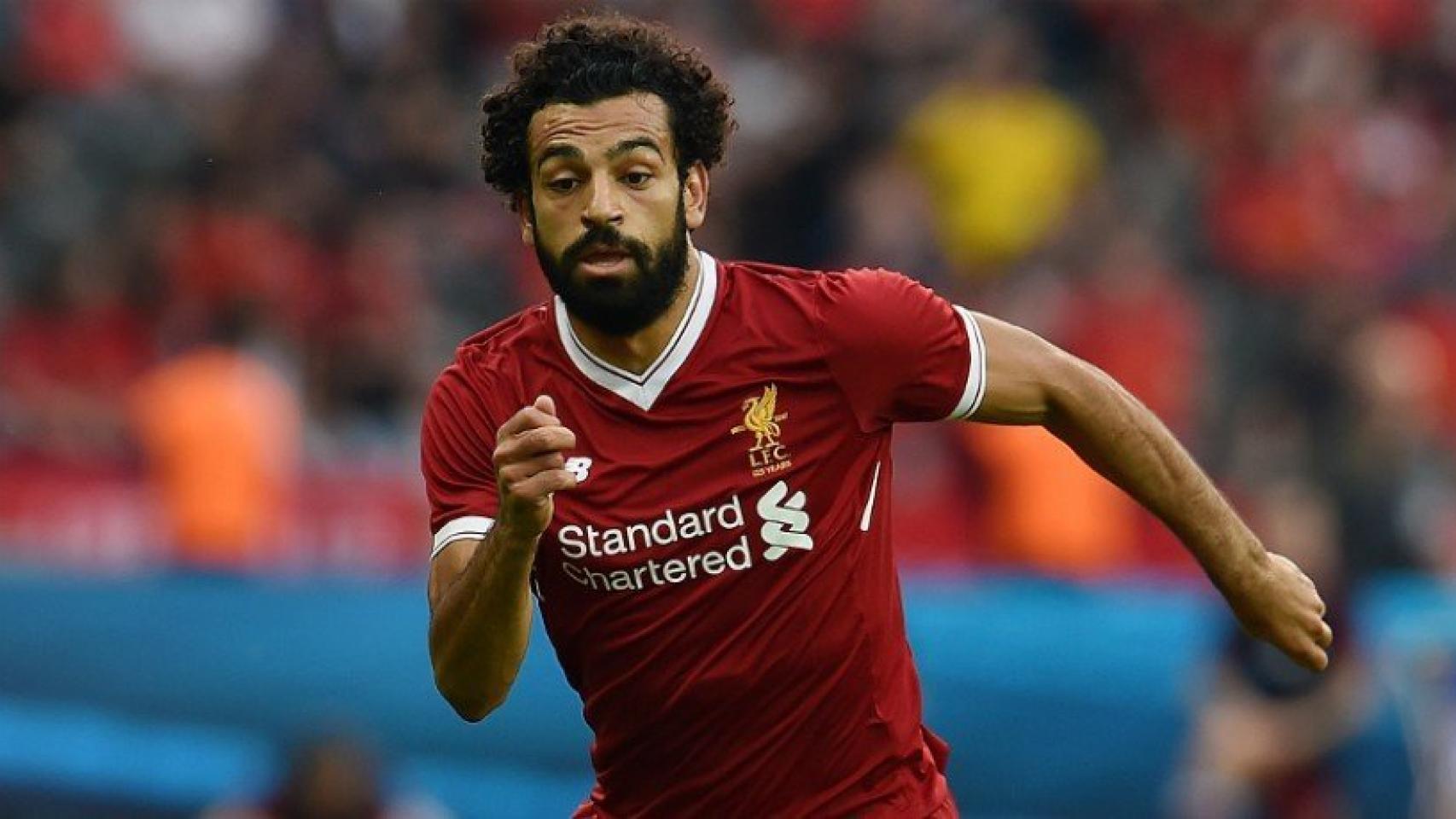 Salah durante un partido con el Liverpool. Foto liverpoolfc.com