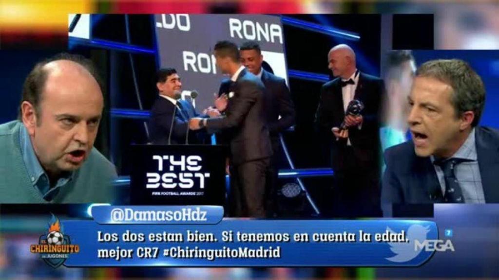 Juanma Rodríguez, en El Chiringuito. Foto: Twitter (@elchiringuitotv)